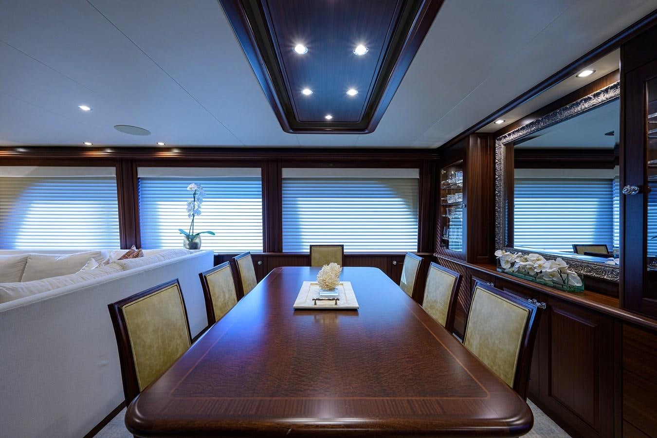 a dining table in a restaurant aboard ROBINSON CRUSOE Yacht for Sale