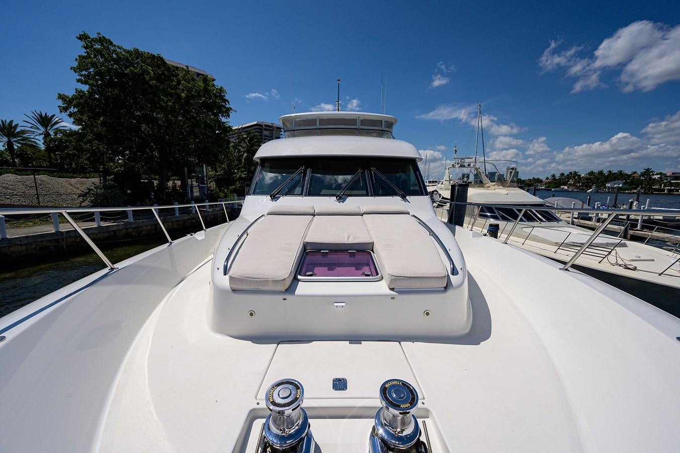 a white boat on a road aboard ROBINSON CRUSOE Yacht for Sale