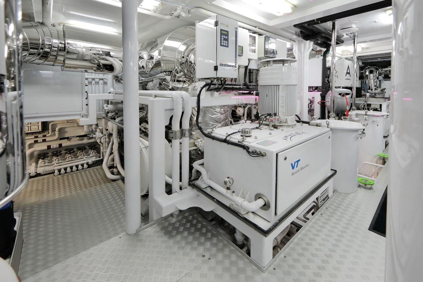 a room with machinery aboard AWATEA Yacht for Sale
