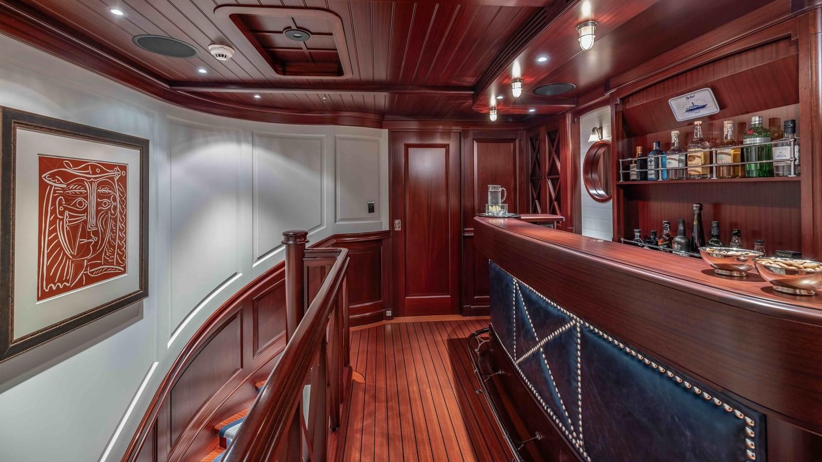 a bar with a bar and a bar aboard AWATEA Yacht for Sale