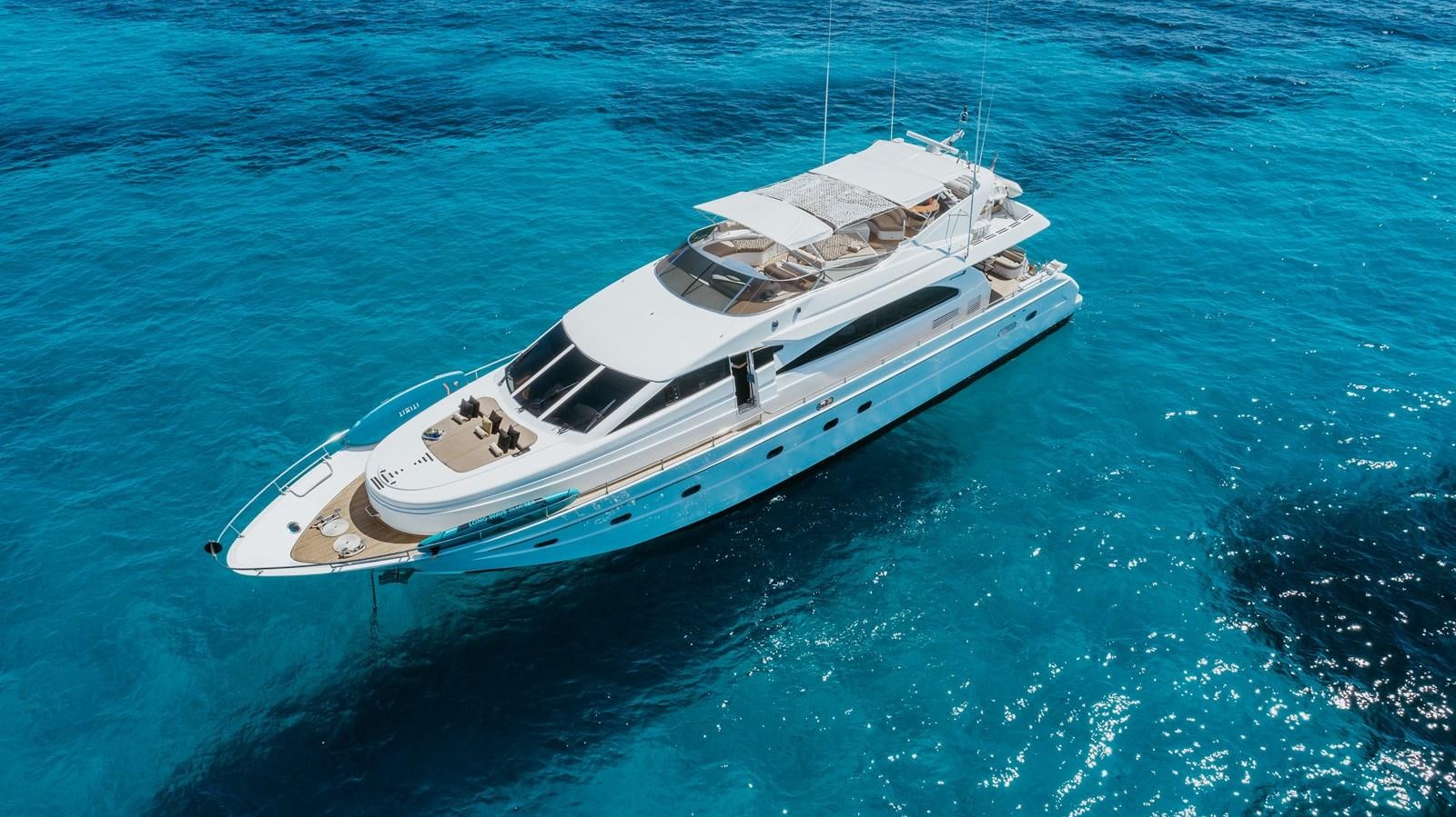 a white yacht in the water aboard NEPHENTA Yacht for Sale