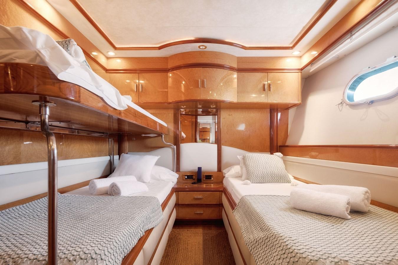 a room with bunk beds aboard NEPHENTA Yacht for Sale