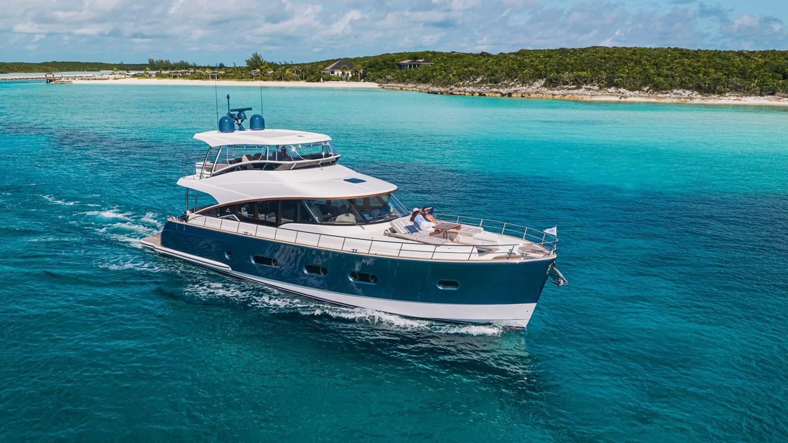 a boat on the water aboard BELIZE 66 DAYBRIDGE Yacht for Sale