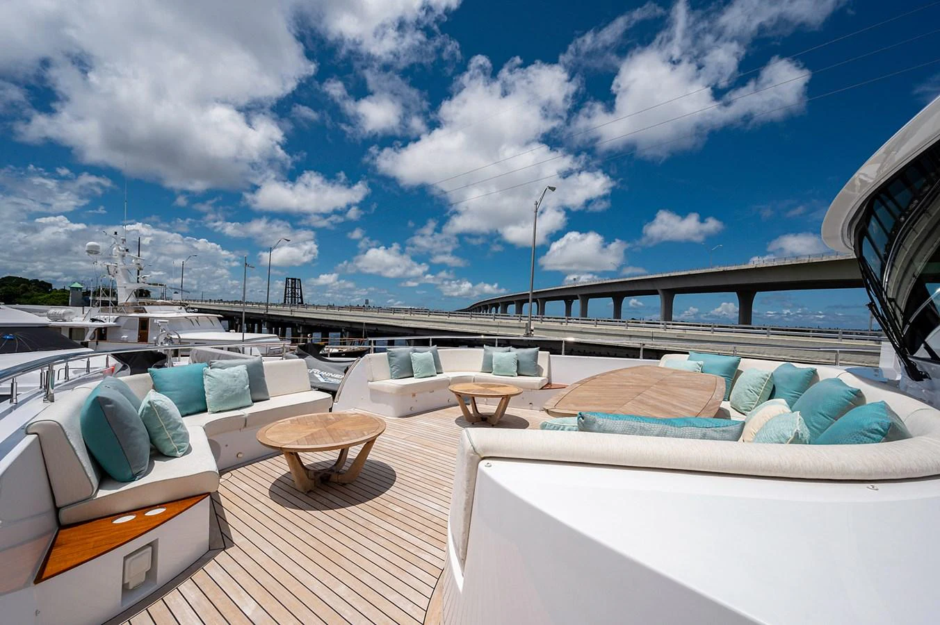 a boat on a deck aboard CHECKED OUT Yacht for Sale