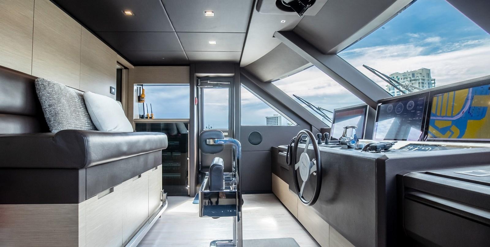 inside of a car aboard OCEAN Z Yacht for Sale