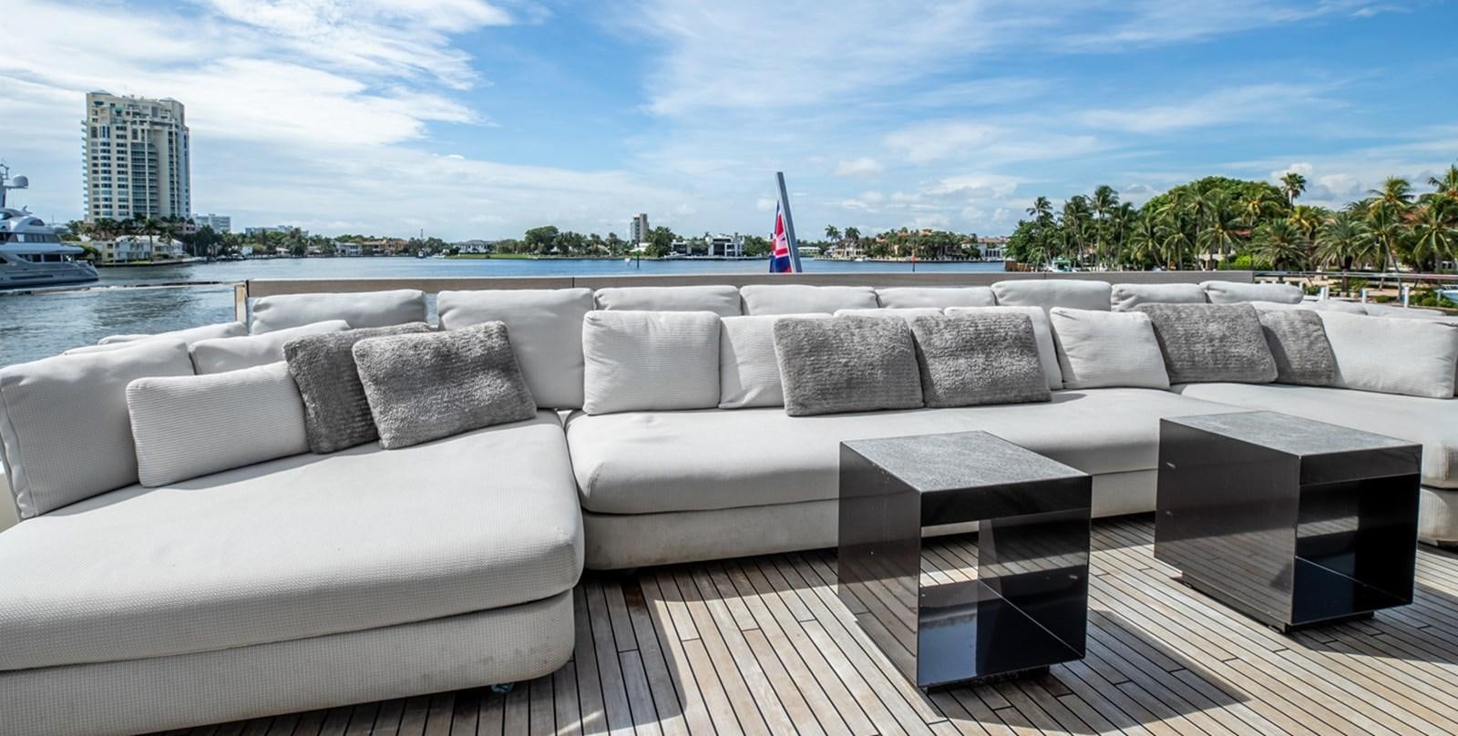 a couch on a deck aboard OCEAN Z Yacht for Sale