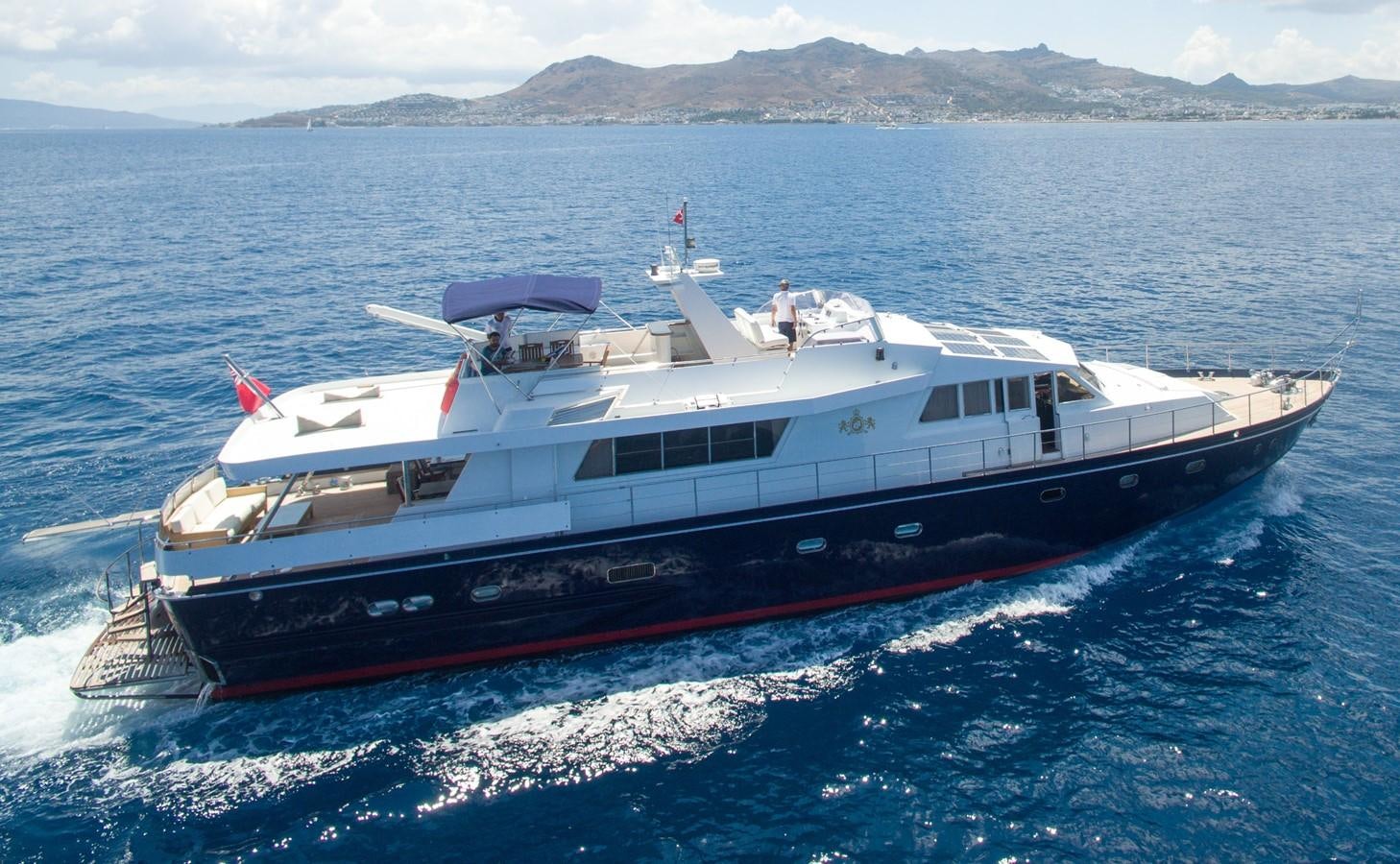 a boat on the water aboard ENIGMA BLUE Yacht for Sale