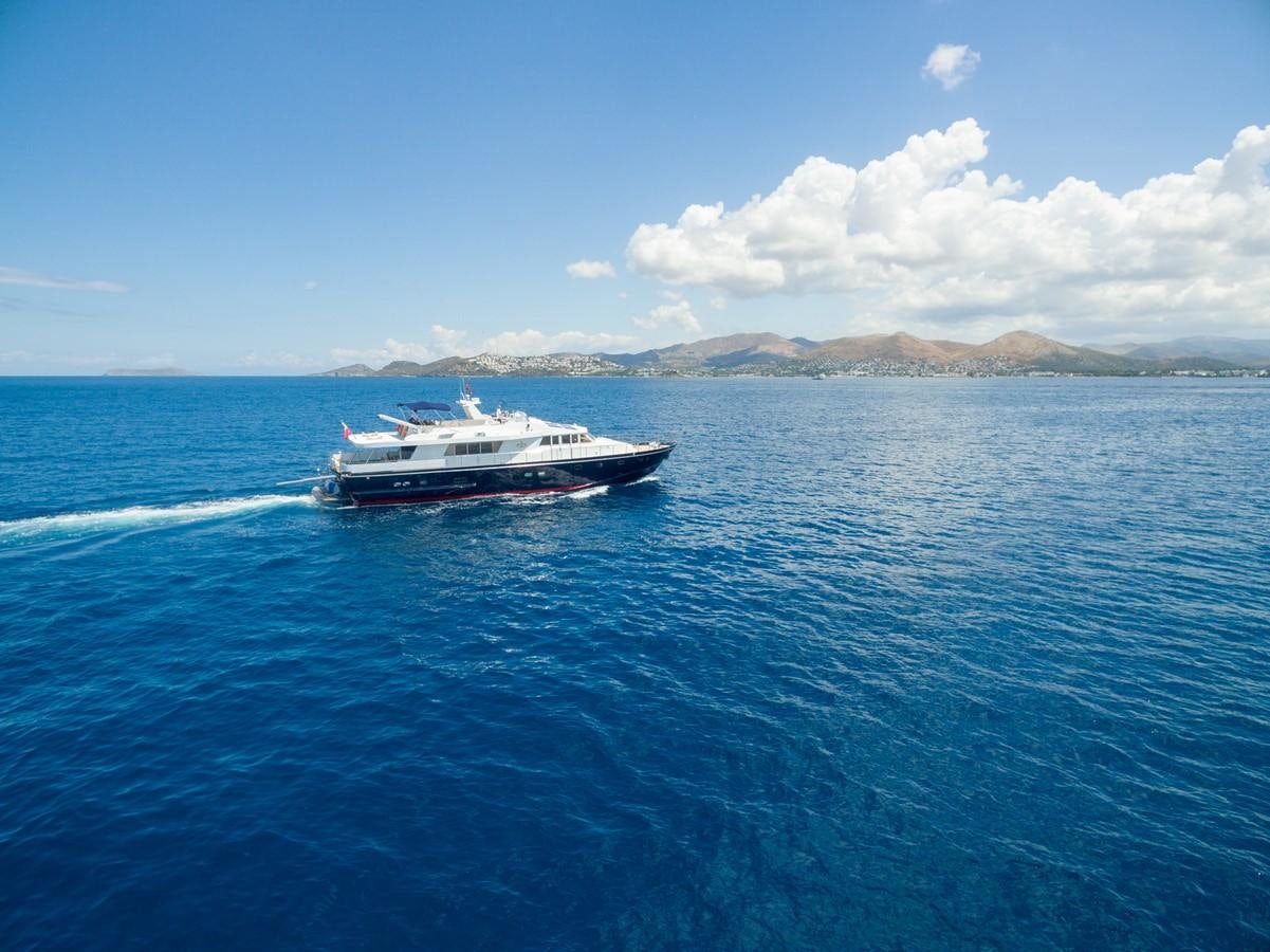 a boat on the water aboard ENIGMA BLUE Yacht for Sale