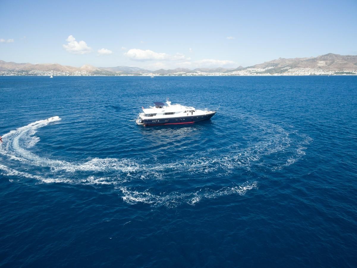 a boat on the water aboard ENIGMA BLUE Yacht for Sale