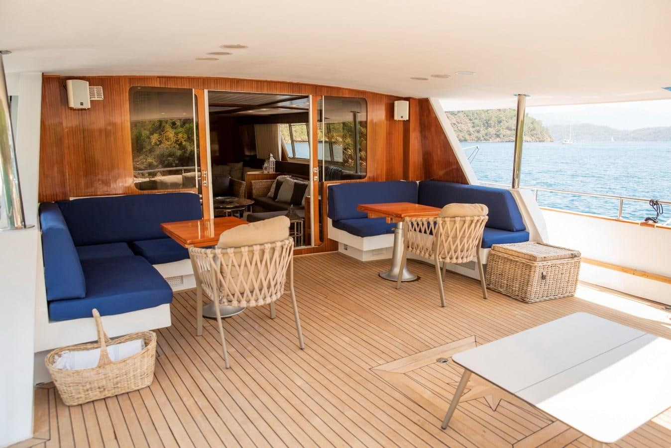 a living room with a pool aboard ENIGMA BLUE Yacht for Sale