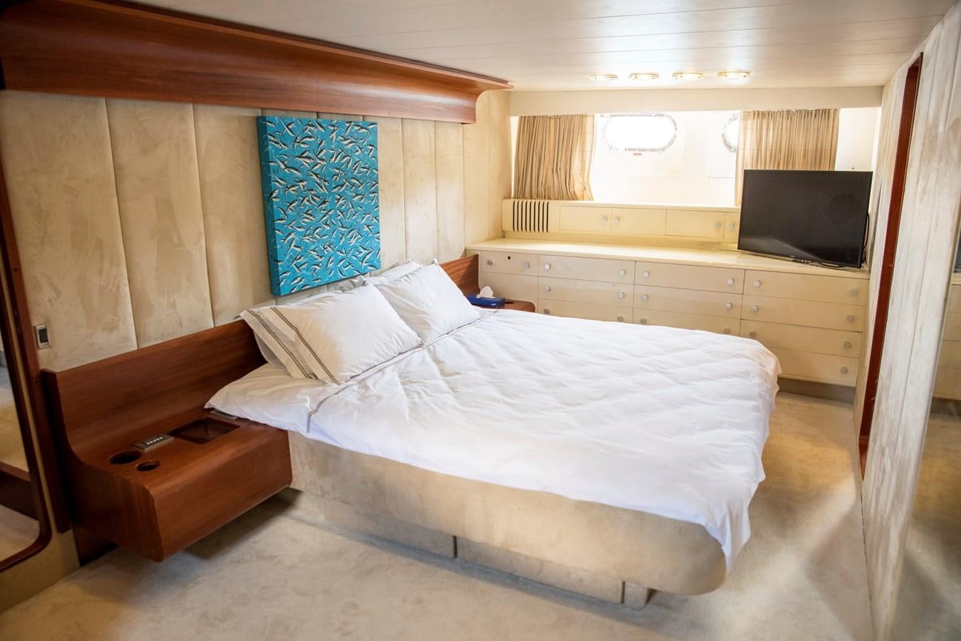 a room with two beds aboard ENIGMA BLUE Yacht for Sale