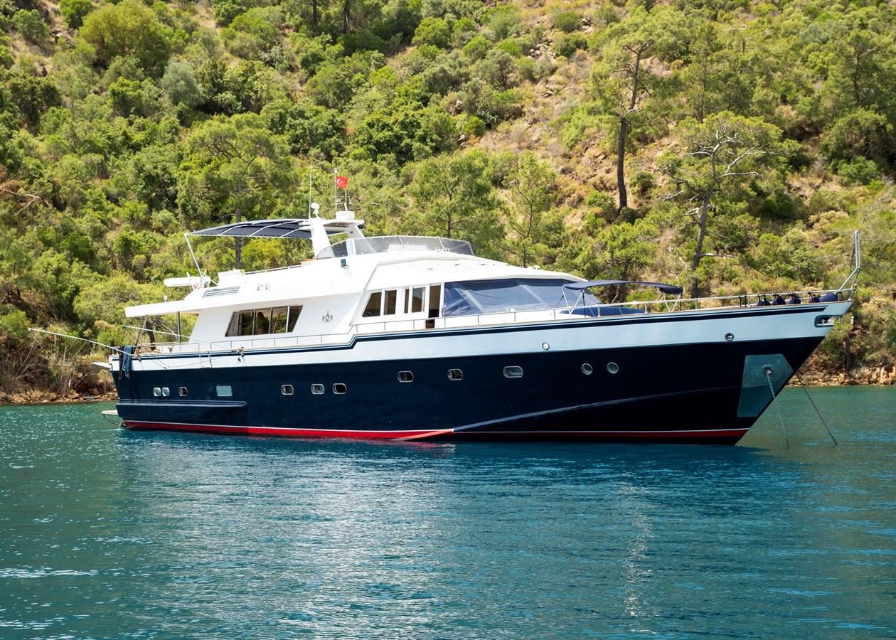 a boat on the water aboard ENIGMA BLUE Yacht for Sale