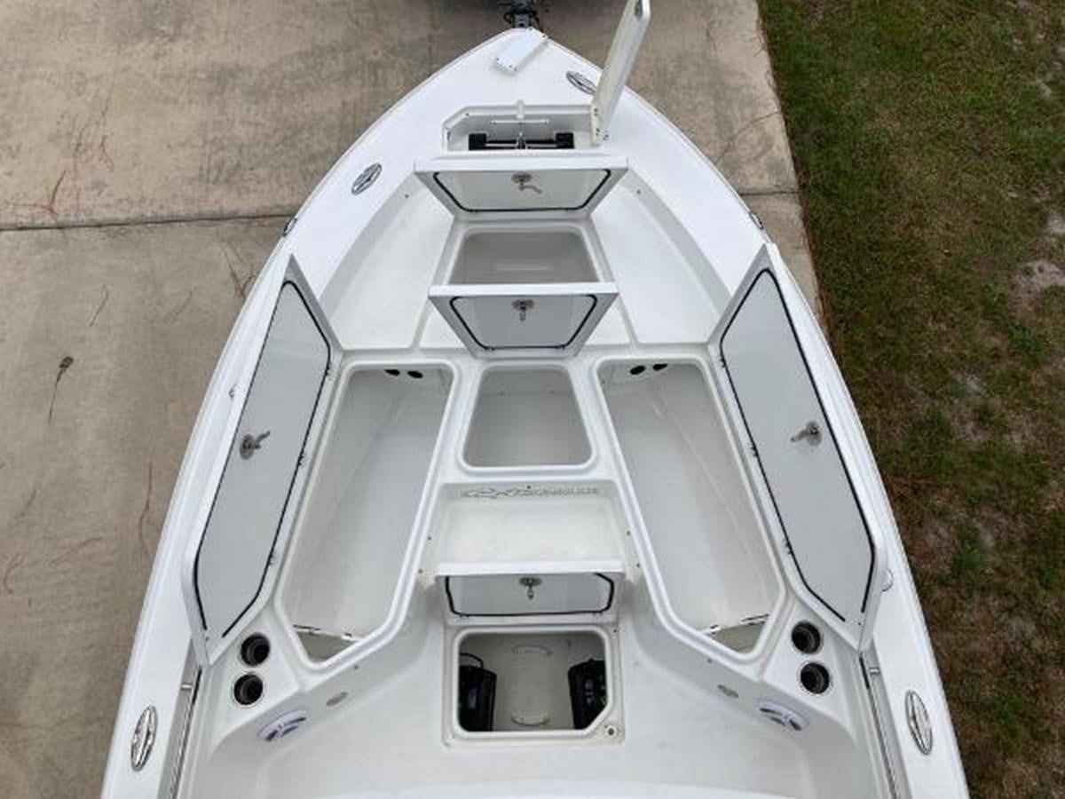 a white car with a door open aboard 2018 CREVALLE  Yacht for Sale