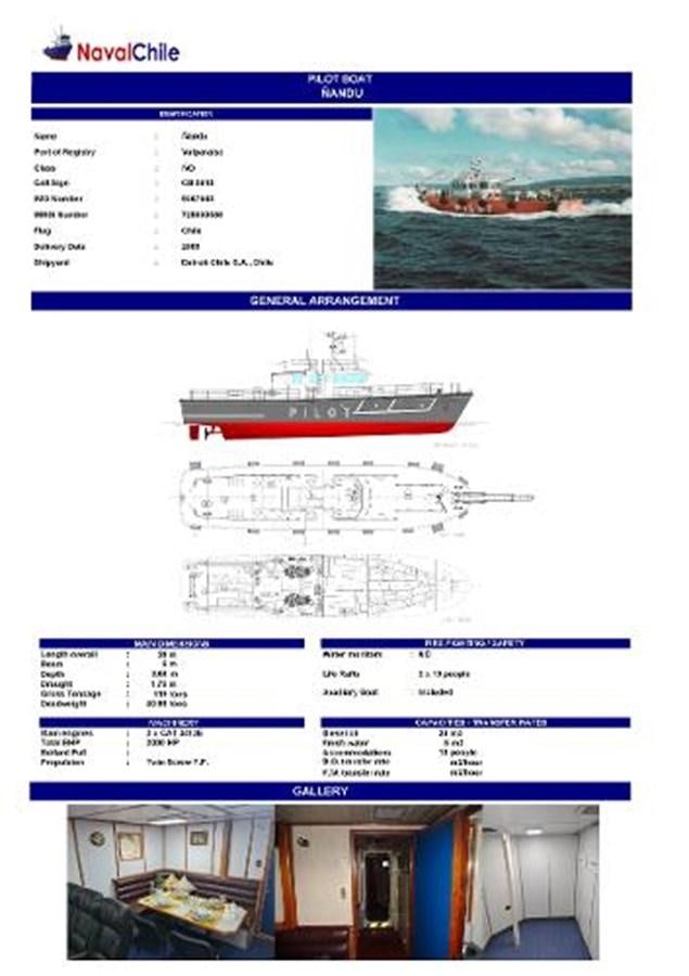 graphical user interface aboard 2005 CUSTOM PILOT BOAT Yacht for Sale