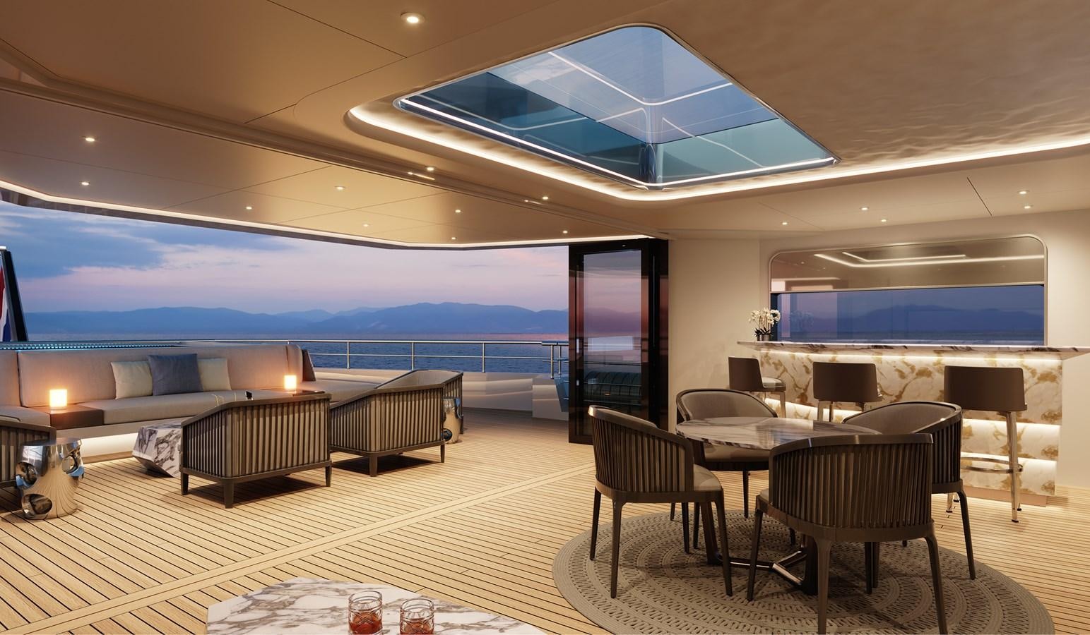 a room with a large screen aboard SEAXPLORER 60 Yacht for Sale