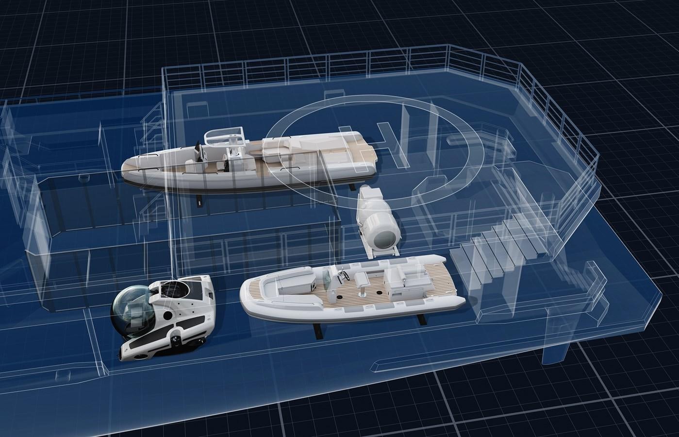 a satellite and a couple of satellite dishes on a solar panel aboard SEAXPLORER 60 Yacht for Sale