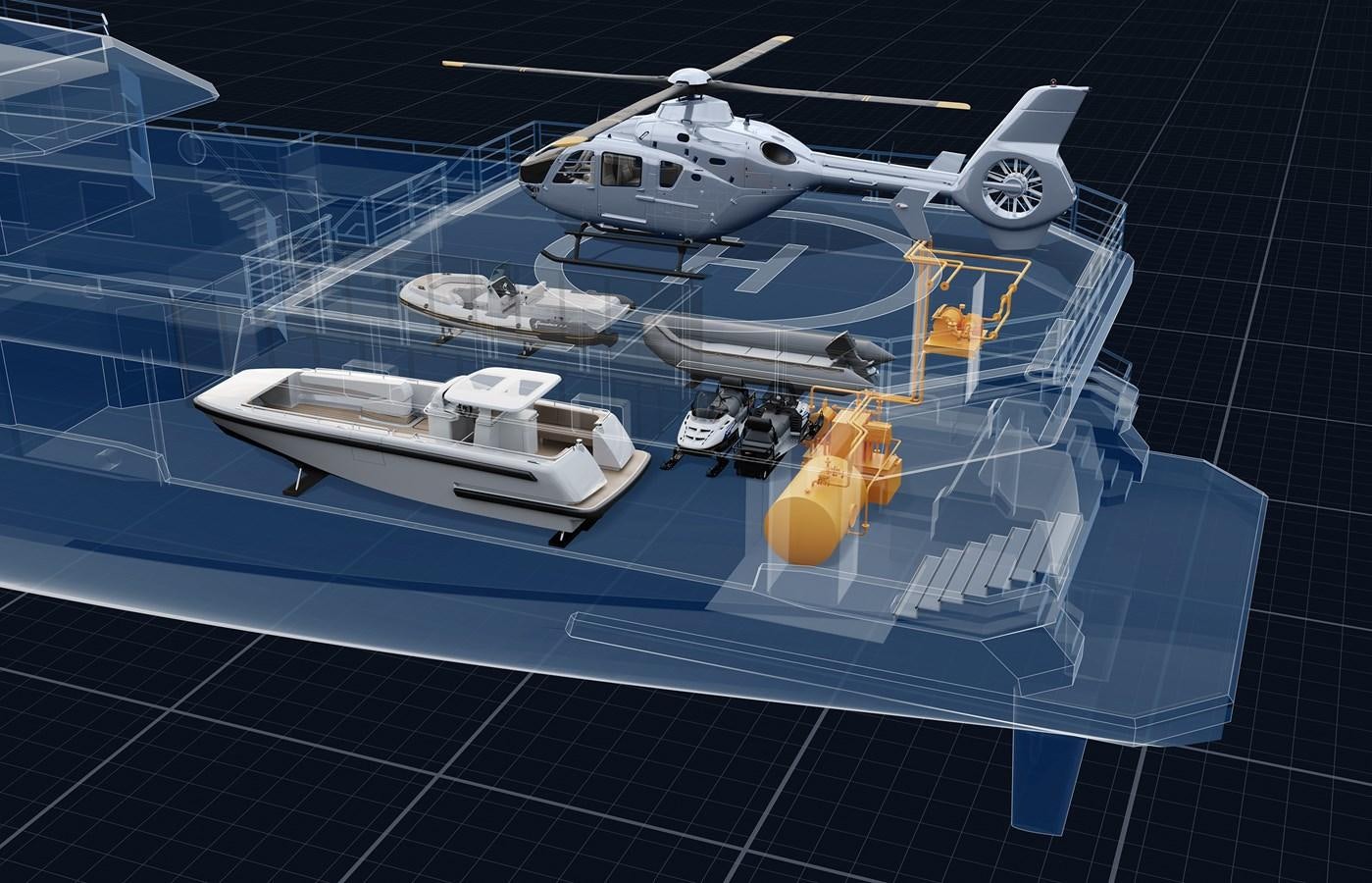 diagram, engineering drawing aboard SEAXPLORER 60 Yacht for Sale