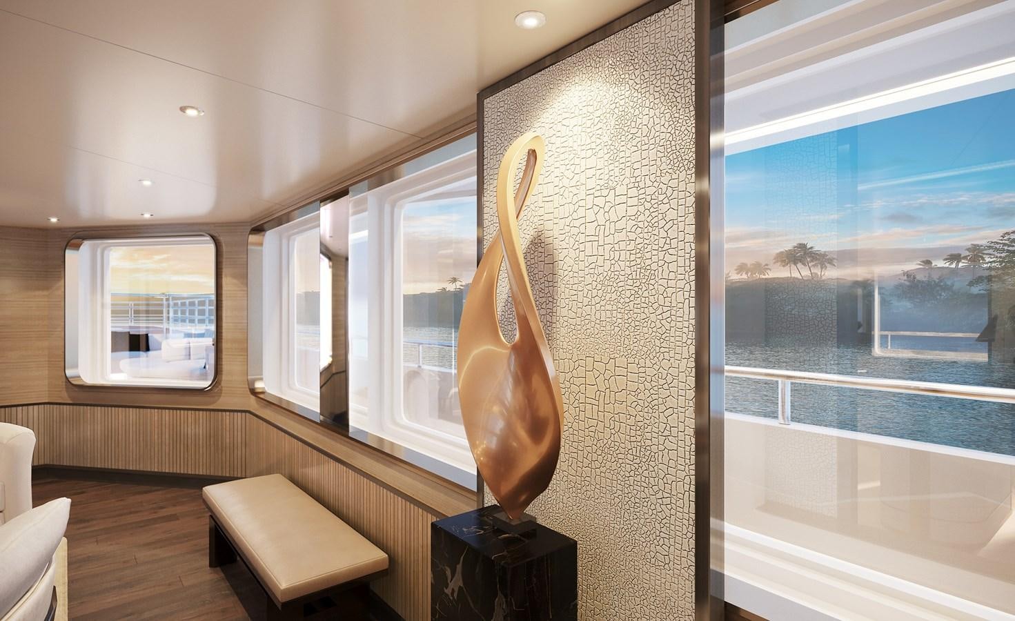 a large sculpture in a room aboard SEAXPLORER 60 Yacht for Sale