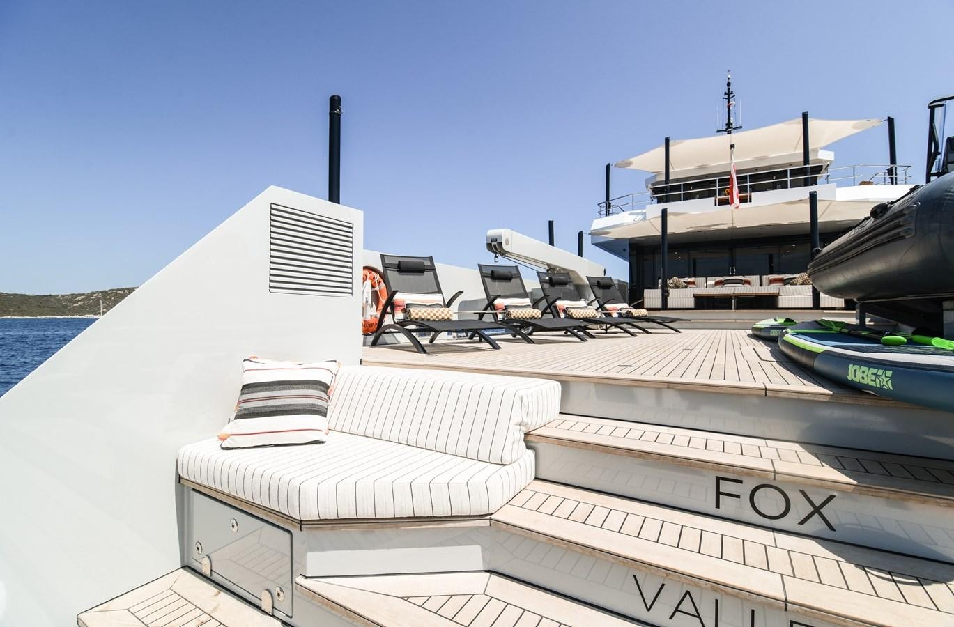 a boat on the water aboard FOX Yacht for Sale