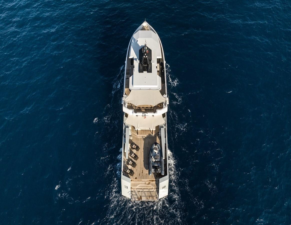 a space ship in the water aboard FOX Yacht for Sale