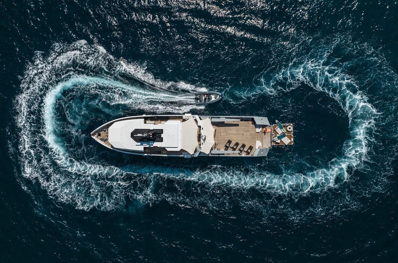 a ship in the ocean aboard FOX Yacht for Sale