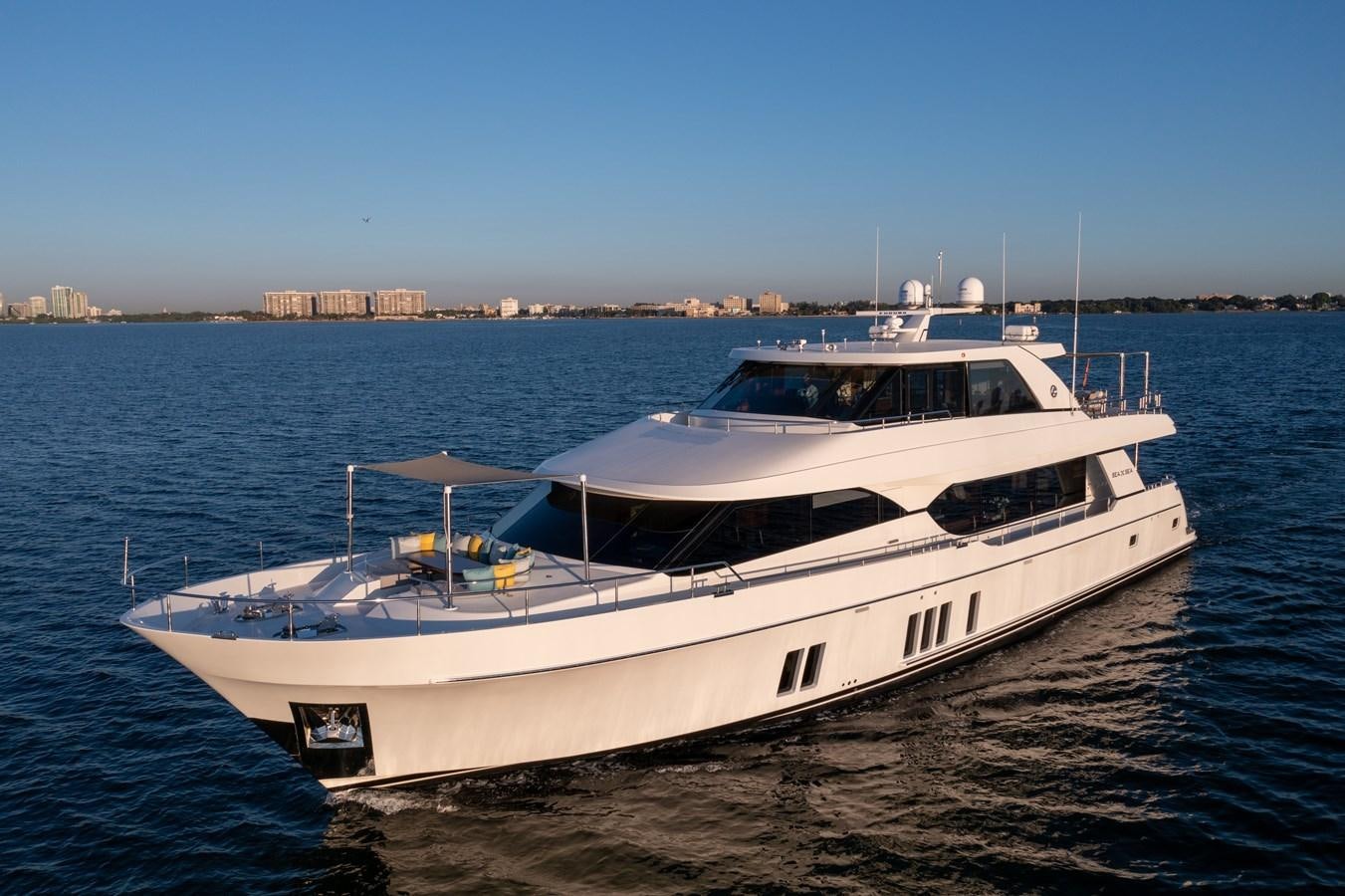 a white yacht on the water aboard SEA N SEA Yacht for Sale