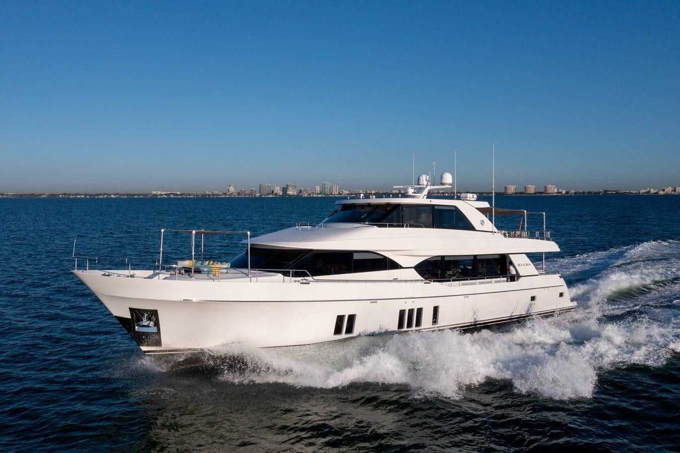 a white yacht on the water aboard SEA N SEA Yacht for Sale