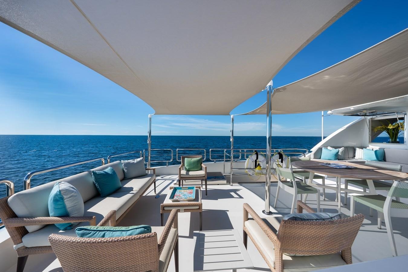 a lounge area on a boat aboard SEA N SEA Yacht for Charter