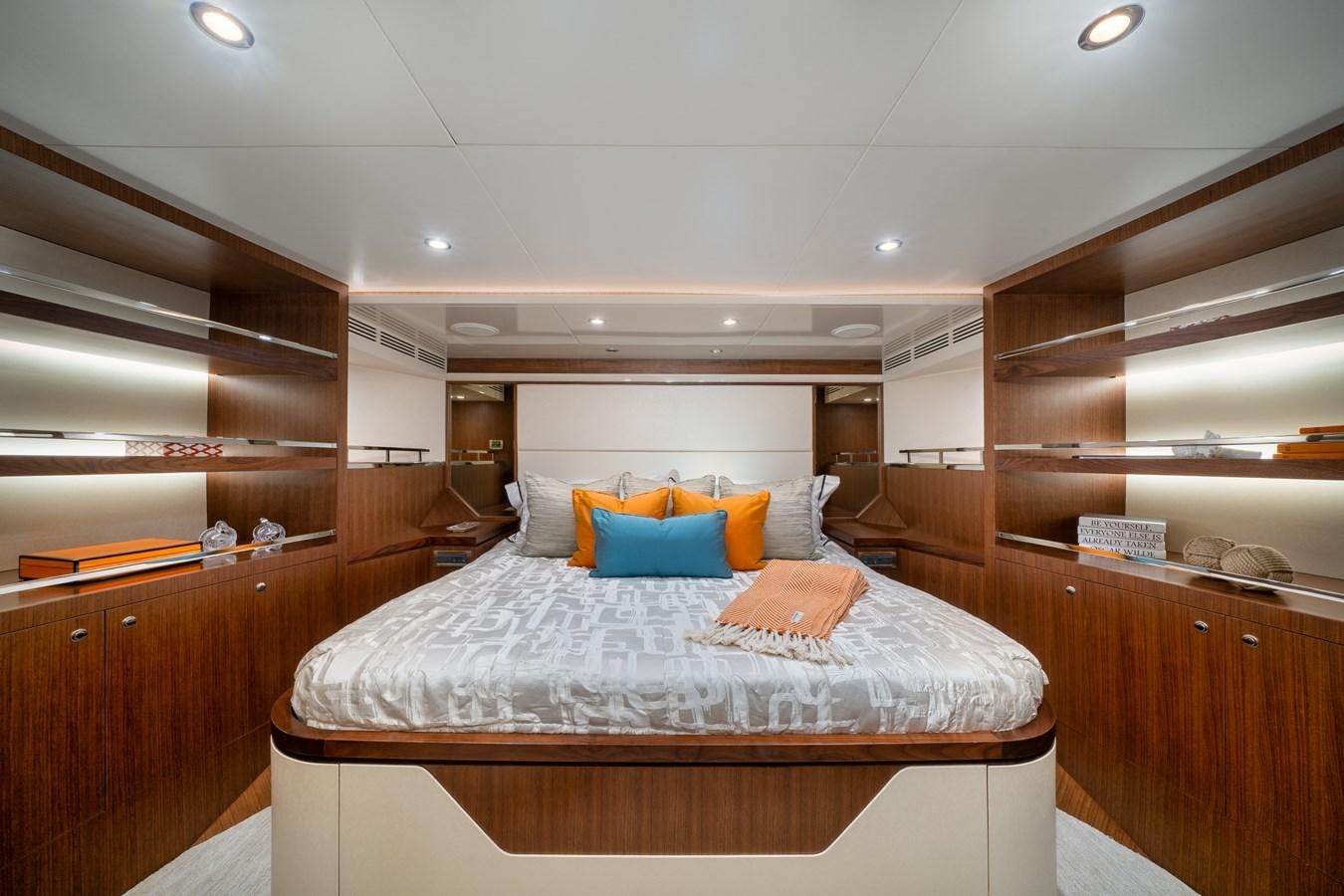 a large bed in a room aboard SEA N SEA Yacht for Charter