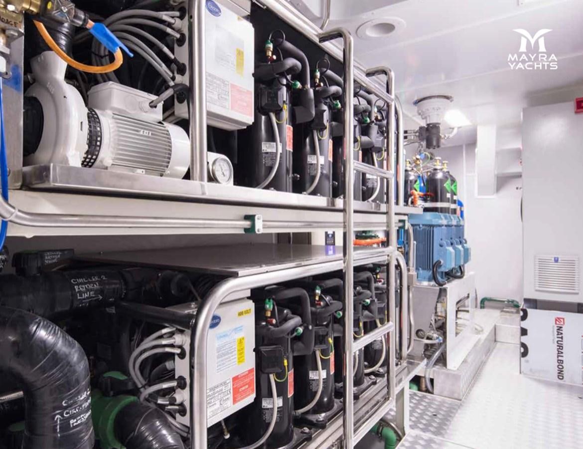 a close-up of a machine aboard EUPHORIA II Yacht for Sale