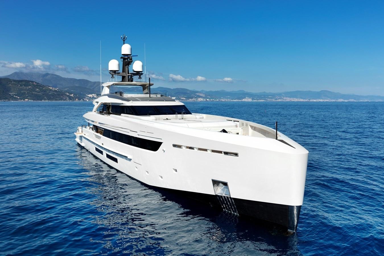 a white yacht in the water aboard SP1 Yacht for Sale