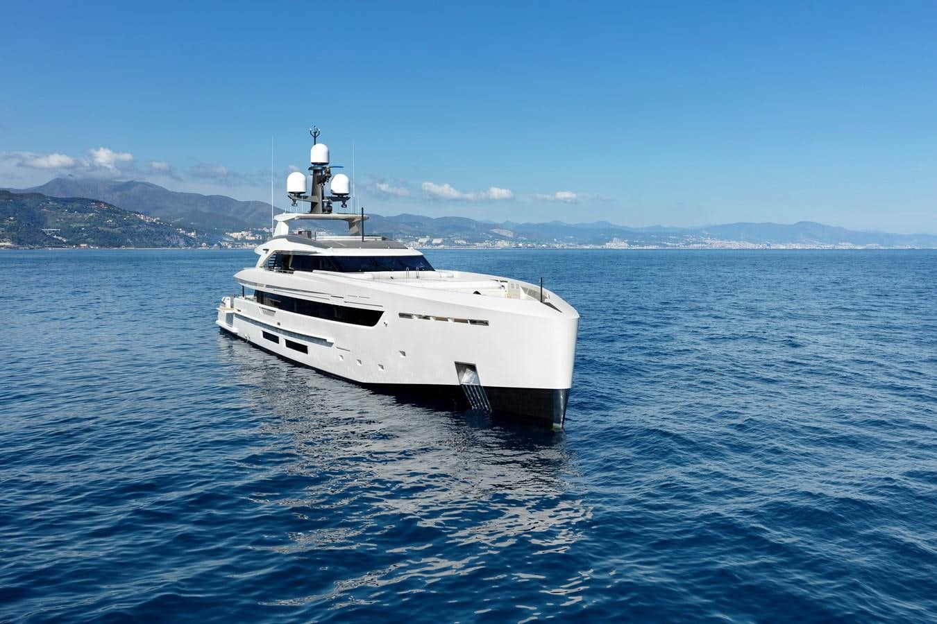 a white yacht in the water aboard SP1 Yacht for Sale