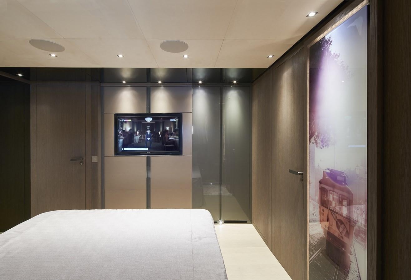 a bed in a room aboard SP1 Yacht for Sale