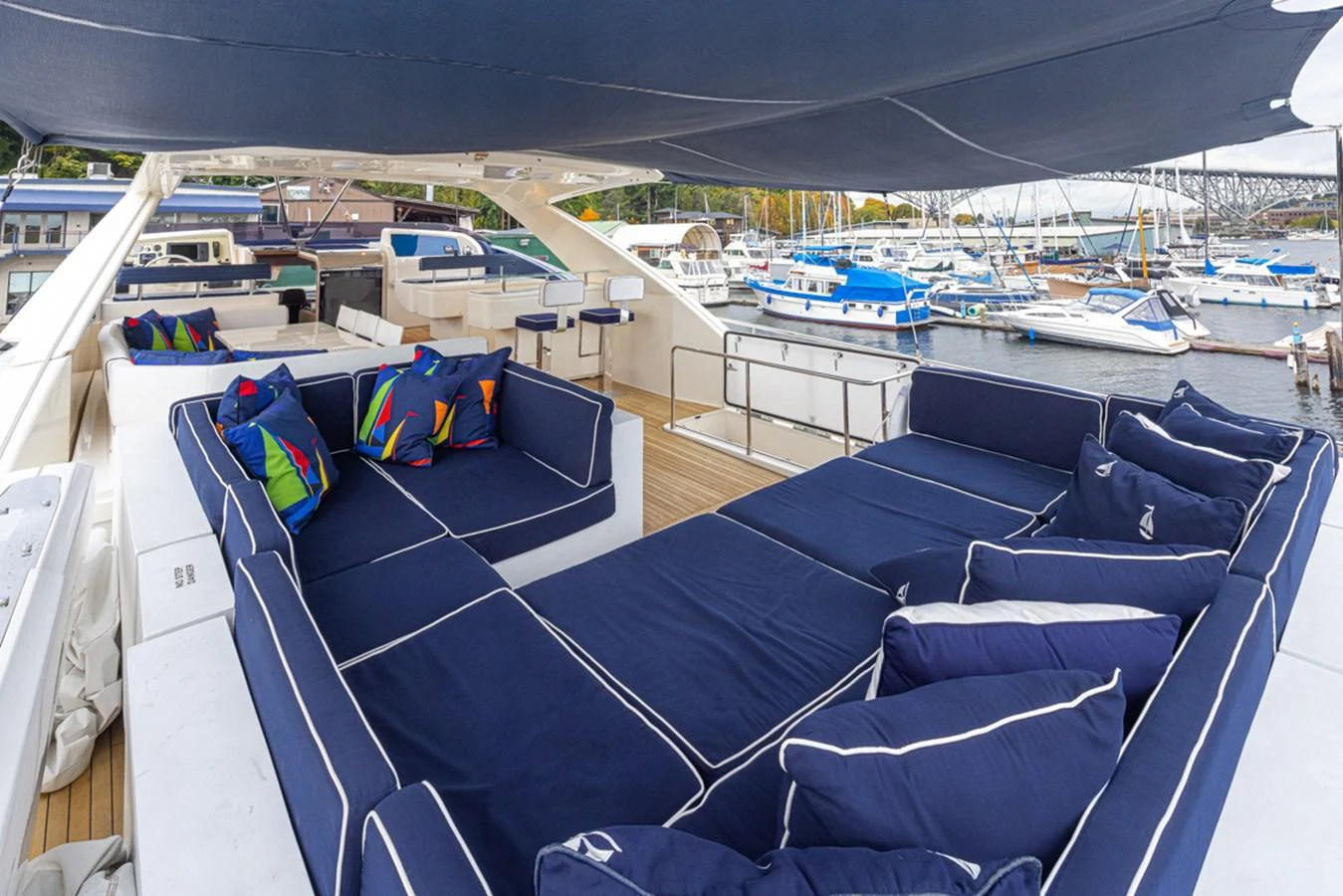 a deck with many boats aboard SOL SHINE Yacht for Sale