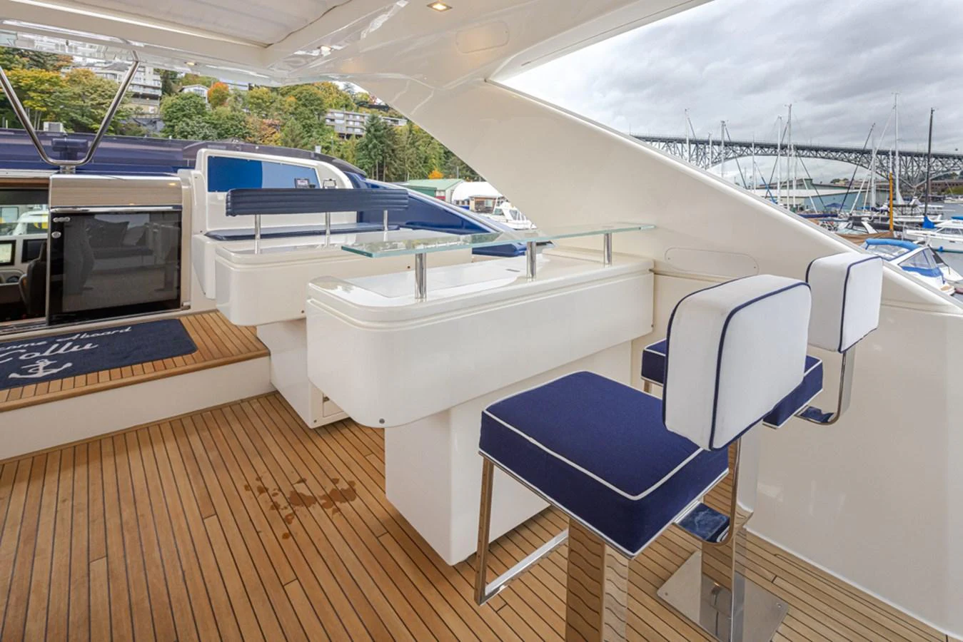 a boat on a deck aboard SOL SHINE Yacht for Sale
