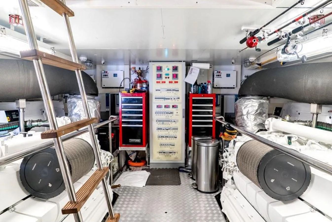 a room with machinery and equipment aboard SOL SHINE Yacht for Sale