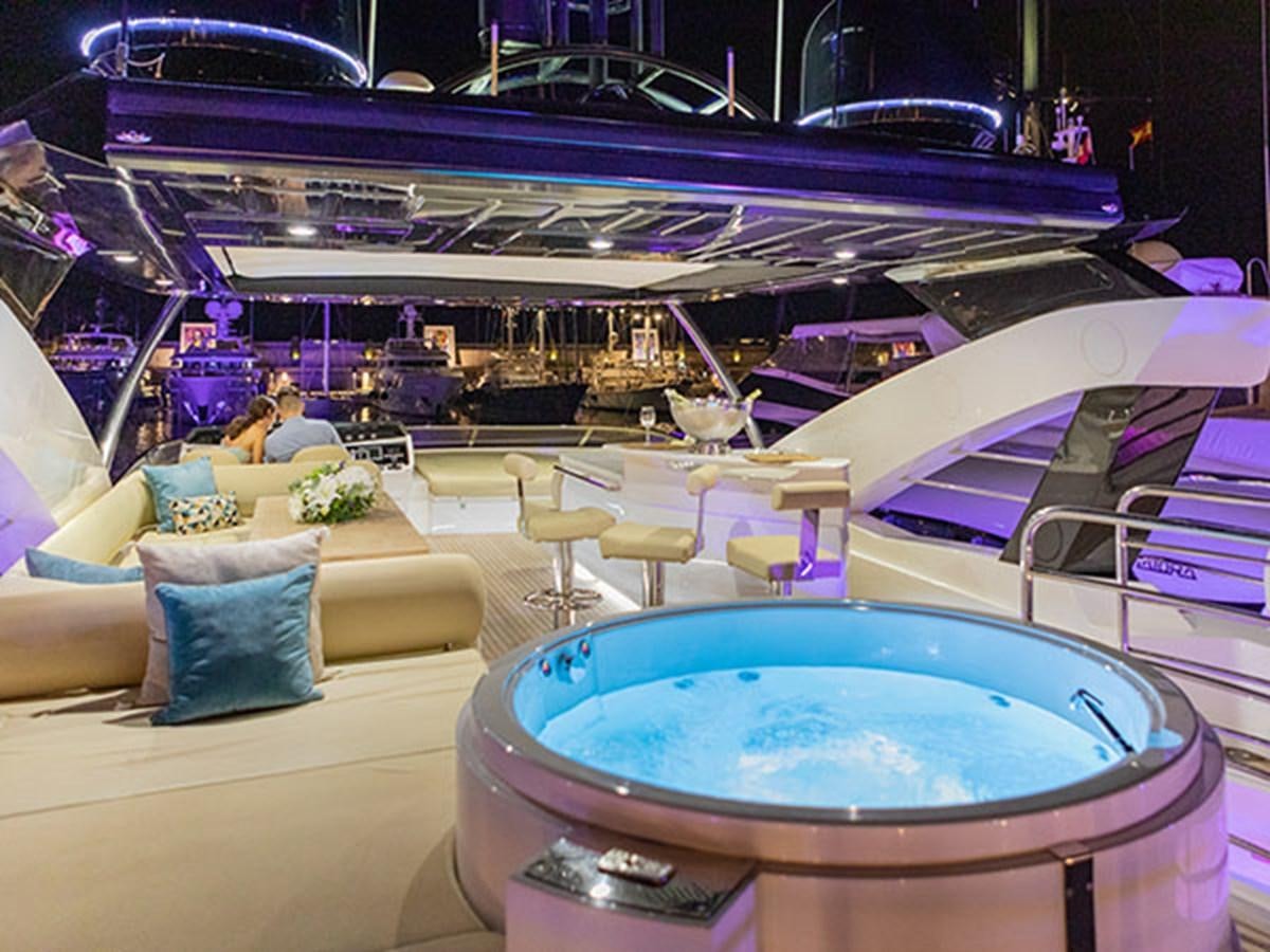 a large indoor swimming pool aboard 28M Yacht for Sale