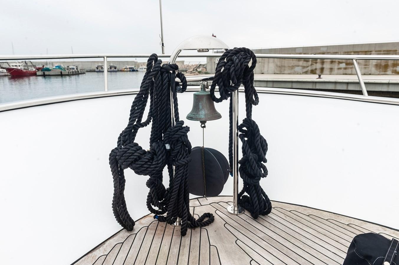 a statue of a person on a boat aboard ANGELS Yacht for Sale