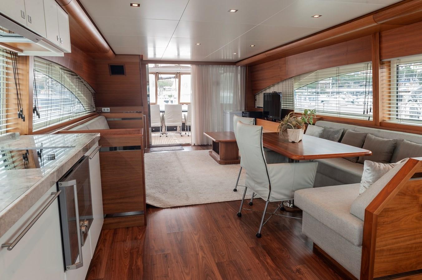 a kitchen and living room aboard ANGELS Yacht for Sale