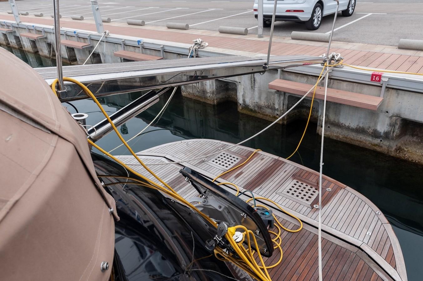a boat with a rope tied to it aboard ANGELS Yacht for Sale