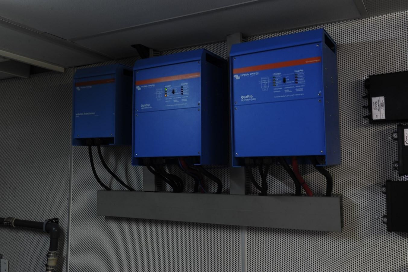 a group of computer screens aboard ANGELS Yacht for Sale