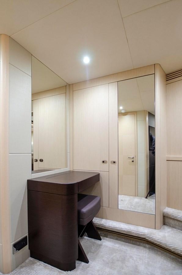 a bathroom with a sink and a mirror aboard SECOND THOUGHTS Yacht for Sale