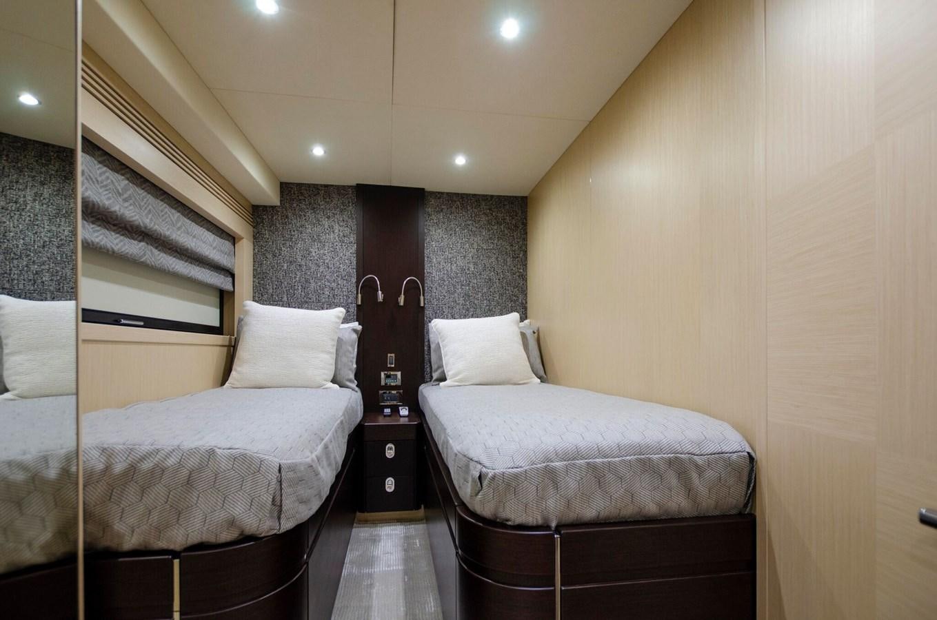 a couple of beds in a hotel room aboard SECOND THOUGHTS Yacht for Sale