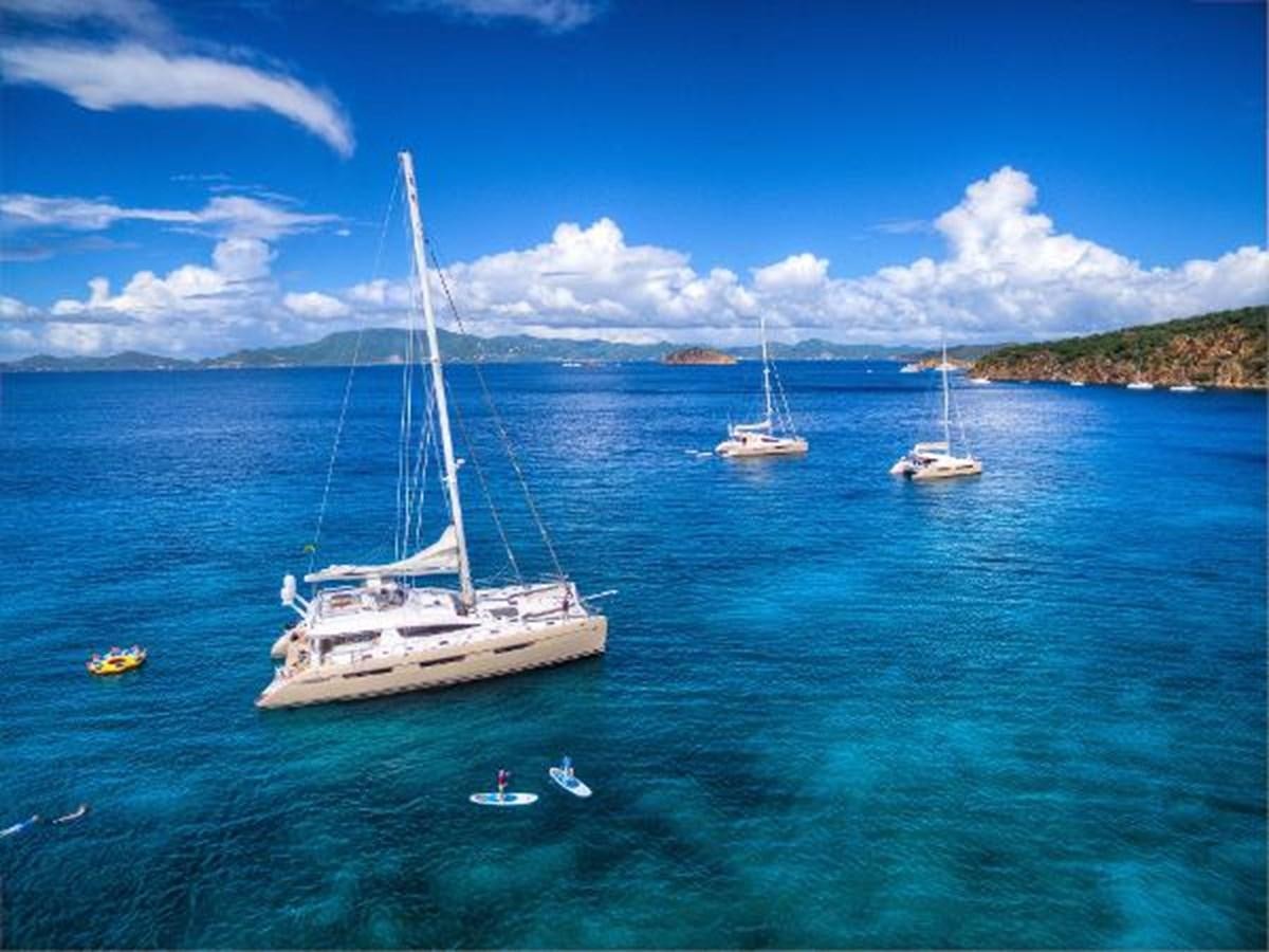 a group of boats in the water aboard 74' PRIVILEGE 2010 Yacht for Sale