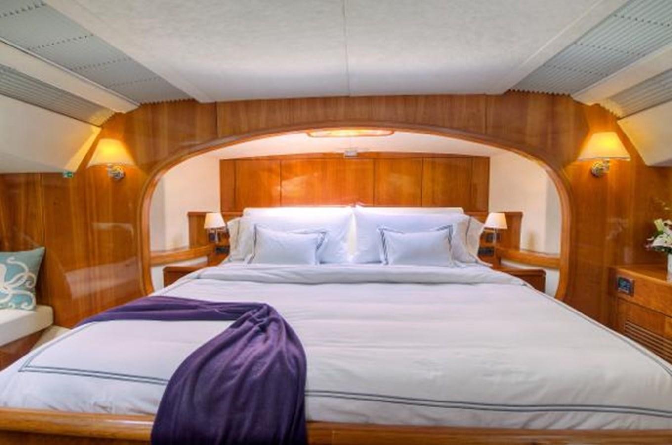 a couple of beds in a hotel room aboard 74' PRIVILEGE 2010 Yacht for Sale