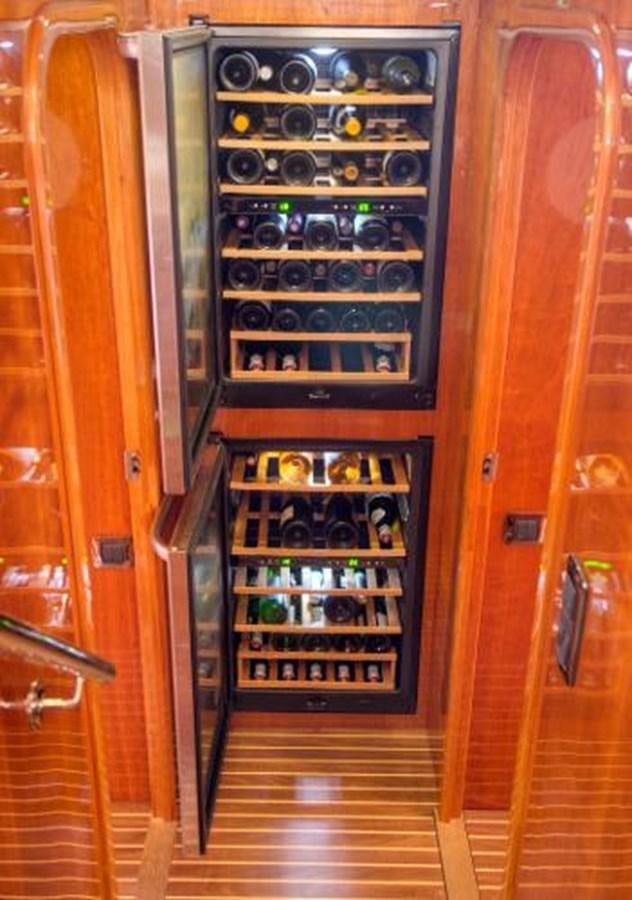 a large metal cabinet with a door open aboard 74' PRIVILEGE 2010 Yacht for Sale