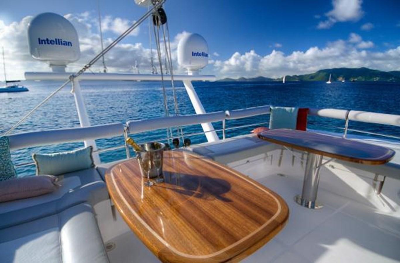 a boat on the water aboard 74' PRIVILEGE 2010 Yacht for Sale