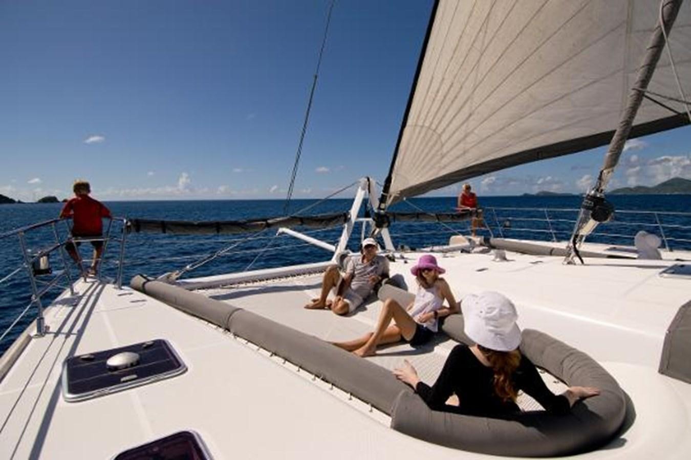 people on a boat aboard 74' PRIVILEGE 2010 Yacht for Sale