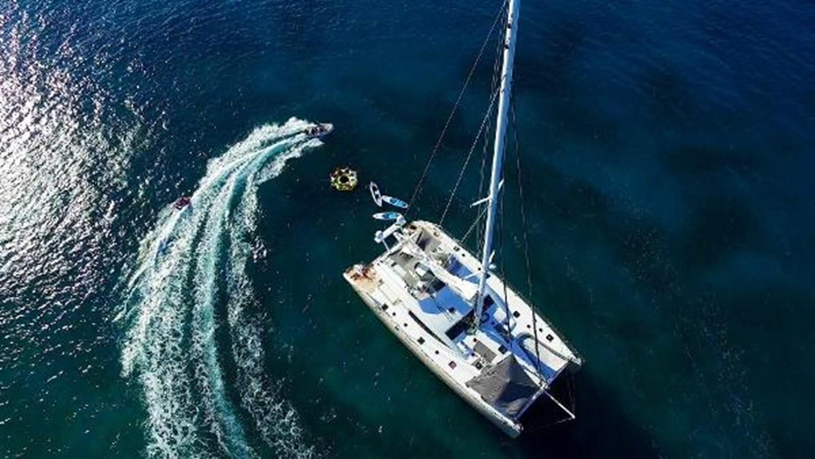 a boat in the water aboard 74' PRIVILEGE 2010 Yacht for Sale