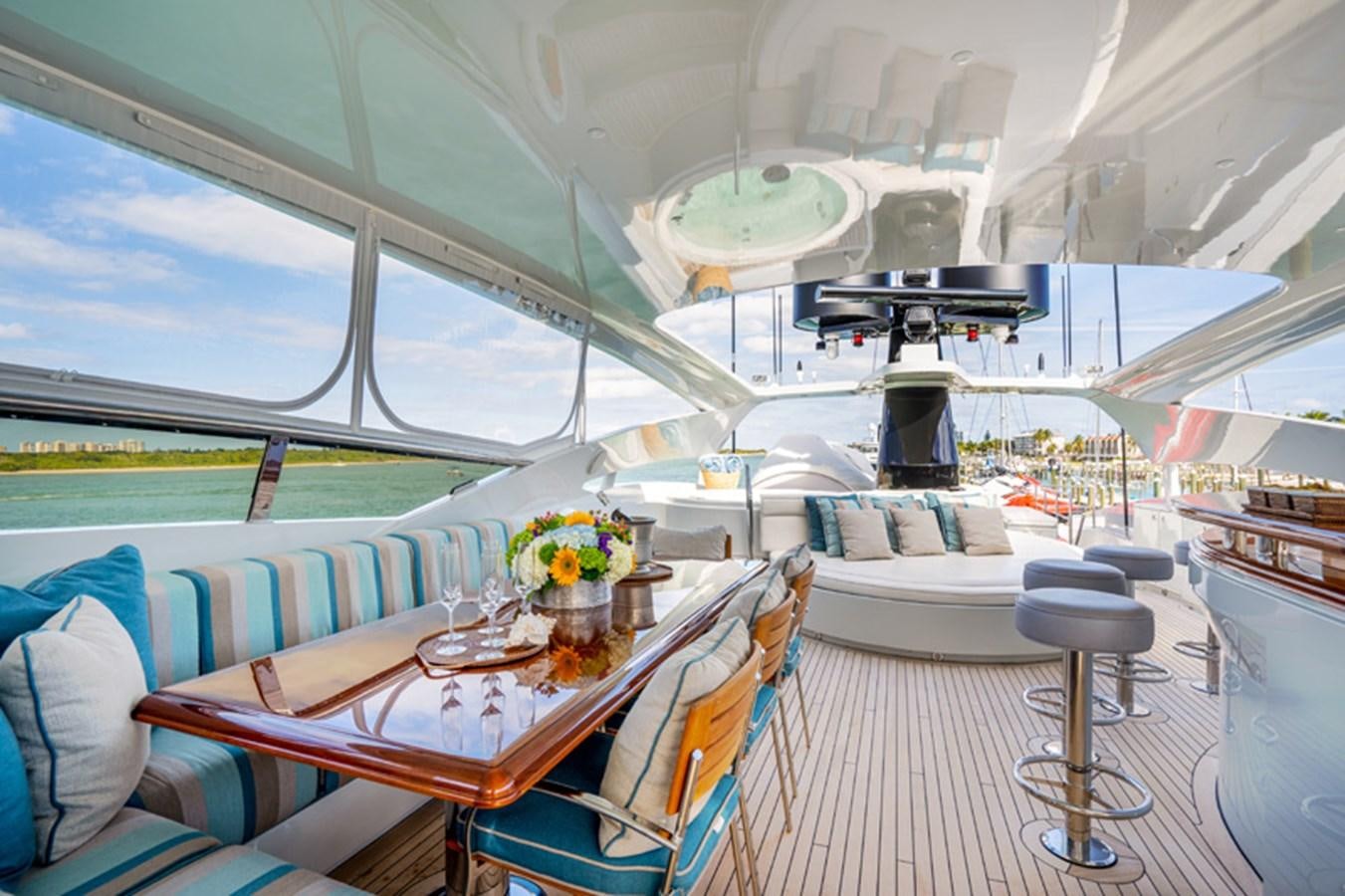 inside of a tent aboard TEMPTATION Yacht for Sale